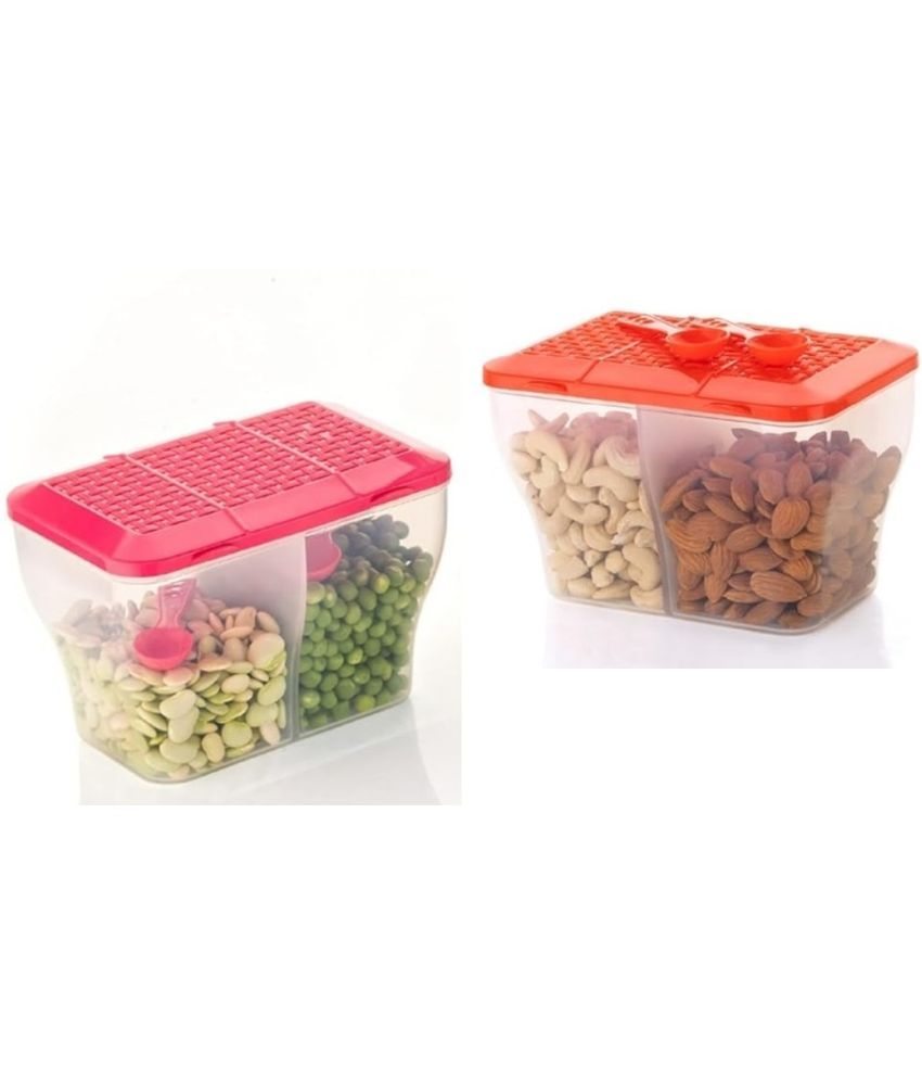     			Dark Sun Kitchenware Dal/Masala/Vegetable Plastic Multicolor Pickle Container ( Set of 2 )