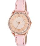 KIARVI GALLERY Pink Leather Analog Womens Watch