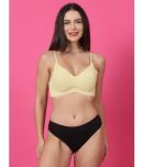 PrettyCat Nylon Women's Bra & Panty Set ( Yellow ) Hot Lingerie