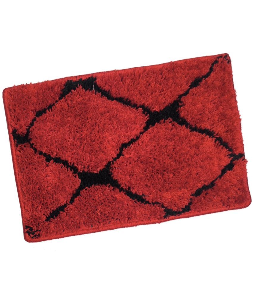     			ADIRNY - Regular Polycotton Door Mat ( 59 X 39 cm ) Single - Red