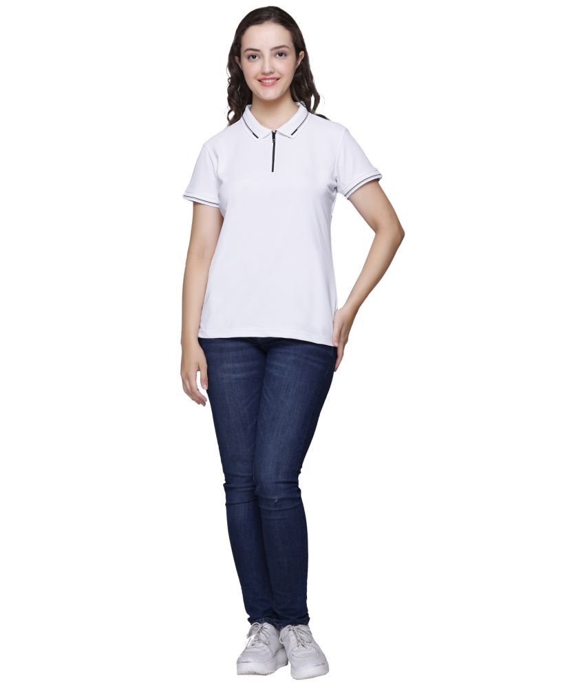     			Elpida White Cotton Blend Regular Fit Women's T-Shirt ( Pack of 1 )