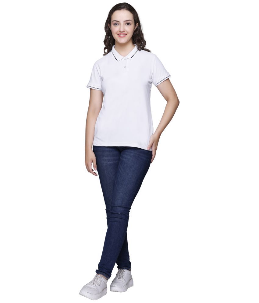     			Elpida White Cotton Blend Regular Fit Women's T-Shirt ( Pack of 1 )