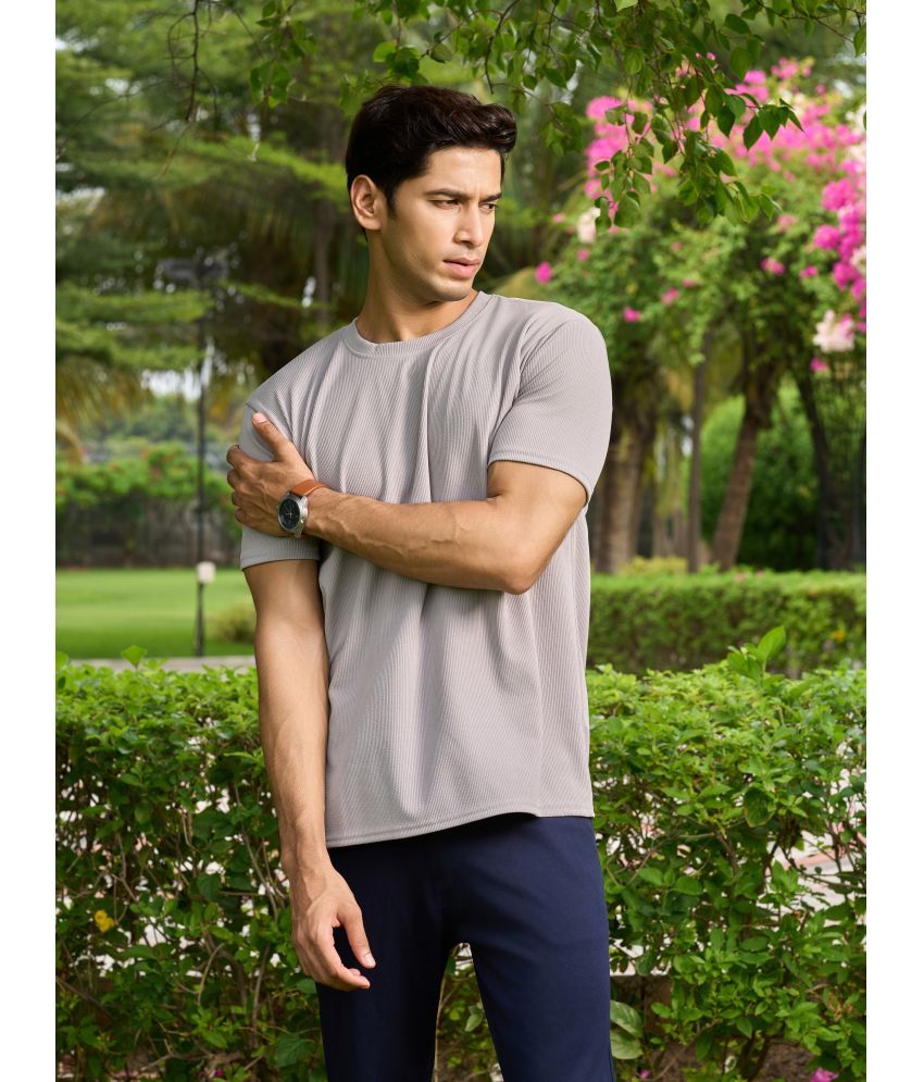     			Fashionfricks Polyester Regular Fit Solid Half Sleeves Men's T-Shirt - Grey ( Pack of 1 )