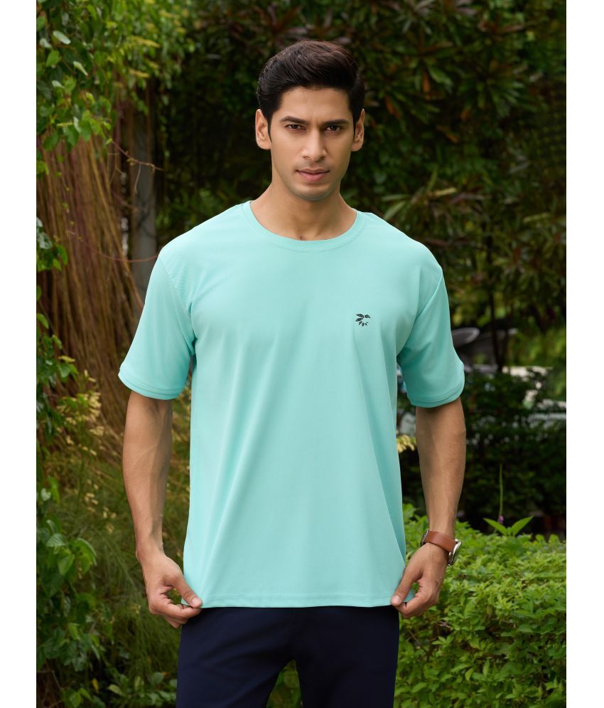     			Fashionfricks Polyester Regular Fit Solid Half Sleeves Men's T-Shirt - Sea Green ( Pack of 1 )