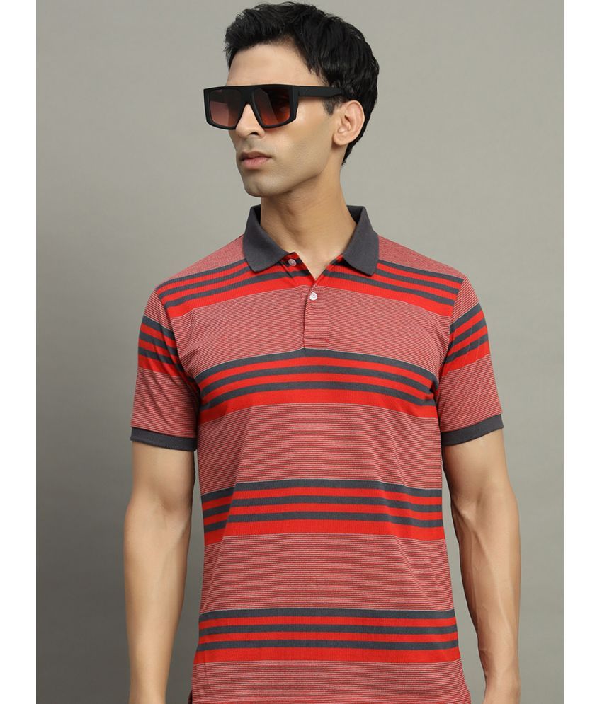     			GET GOLF Cotton Blend Regular Fit Striped Half Sleeves Men's Polo T Shirt - Multicolor ( Pack of 1 )