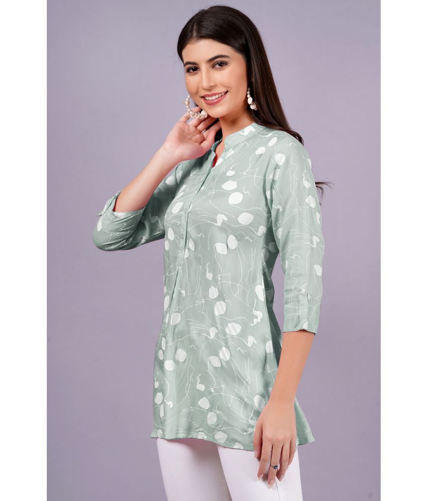     			HIGHLIGHT FASHION EXPORT Green Rayon Women's Tunic ( Pack of 1 )