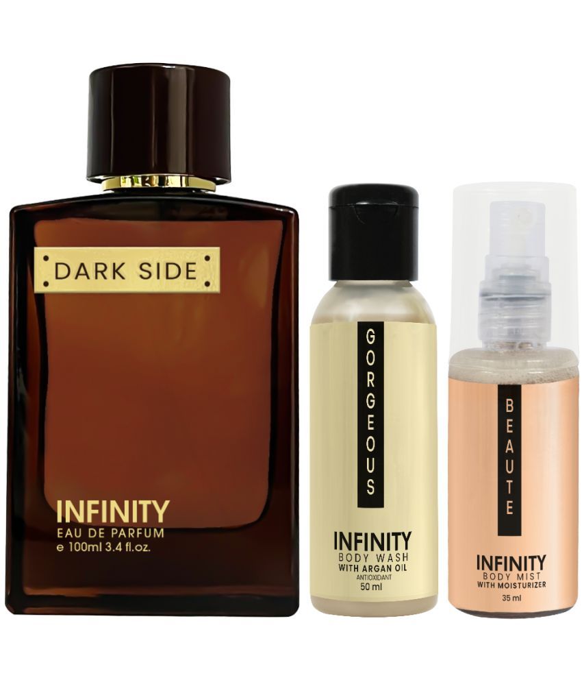     			INFINITY Dark Side EDP Perfume 100ml,Gorgeous Body Mist 35ml,Beaute Body Wash 50ml Pack of 3