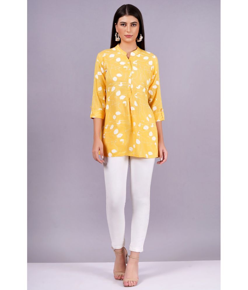     			Jyoti Yellow Rayon Women's Tunic ( Pack of 1 )