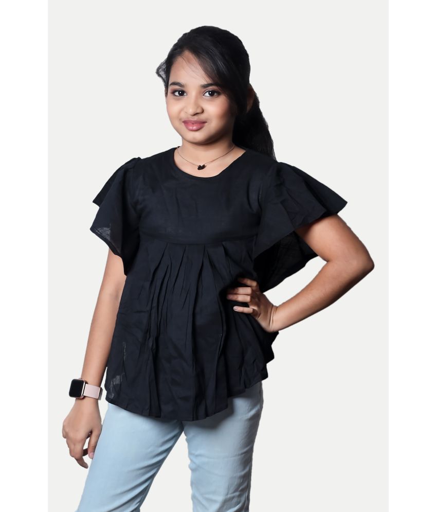     			Radprix Black Cotton Girls Top ( Pack of 1 )