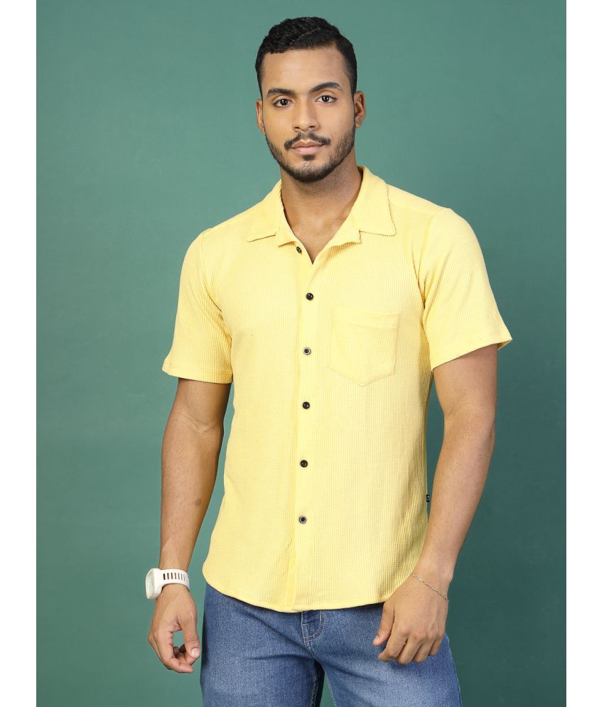     			Rigo Cotton Blend Slim Fit Solids Half Sleeves Men's Casual Shirt - Yellow ( Pack of 1 )