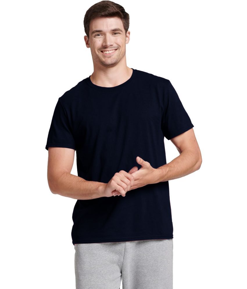     			Stylcozy Cotton Regular Fit Solid Half Sleeves Men's T-Shirt - Navy Blue ( Pack of 1 )