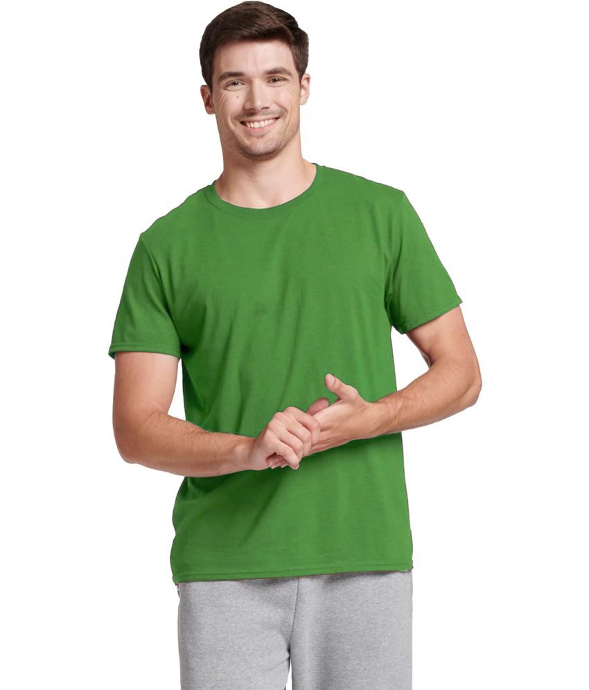     			Stylcozy Cotton Regular Fit Solid Half Sleeves Men's T-Shirt - Lime Green ( Pack of 1 )