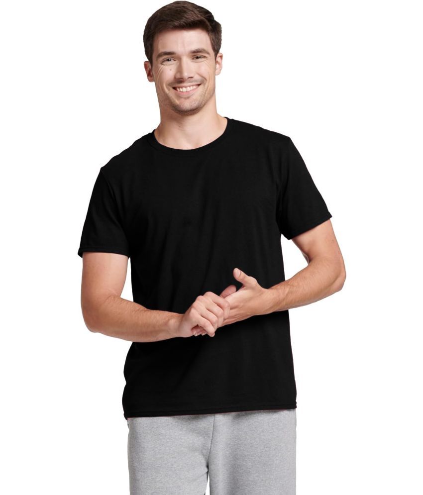     			Stylcozy Cotton Regular Fit Solid Half Sleeves Men's T-Shirt - Black ( Pack of 1 )