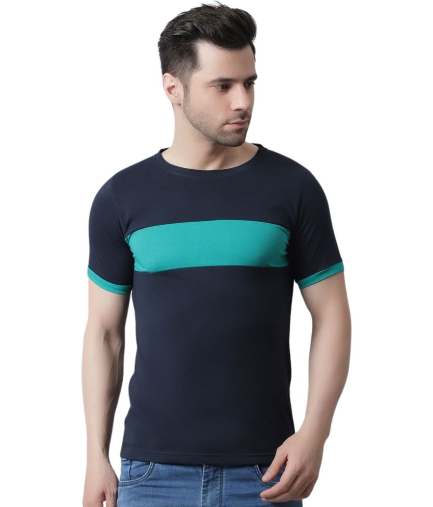     			The Mini NEEDLE Cotton Regular Fit Colorblock Half Sleeves Men's T-Shirt - Blue ( Pack of 1 )