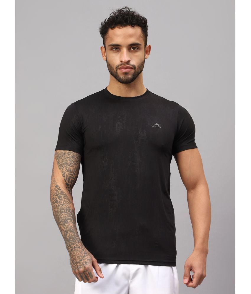     			Vector X Black Polyester Regular Fit Men's Sports T-Shirt ( Pack of 1 )