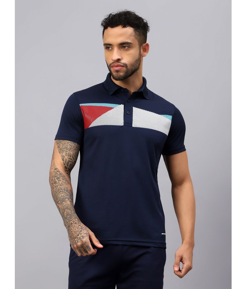     			Vector X Navy Polyester Regular Fit Men's Sports Polo T-Shirt ( Pack of 1 )