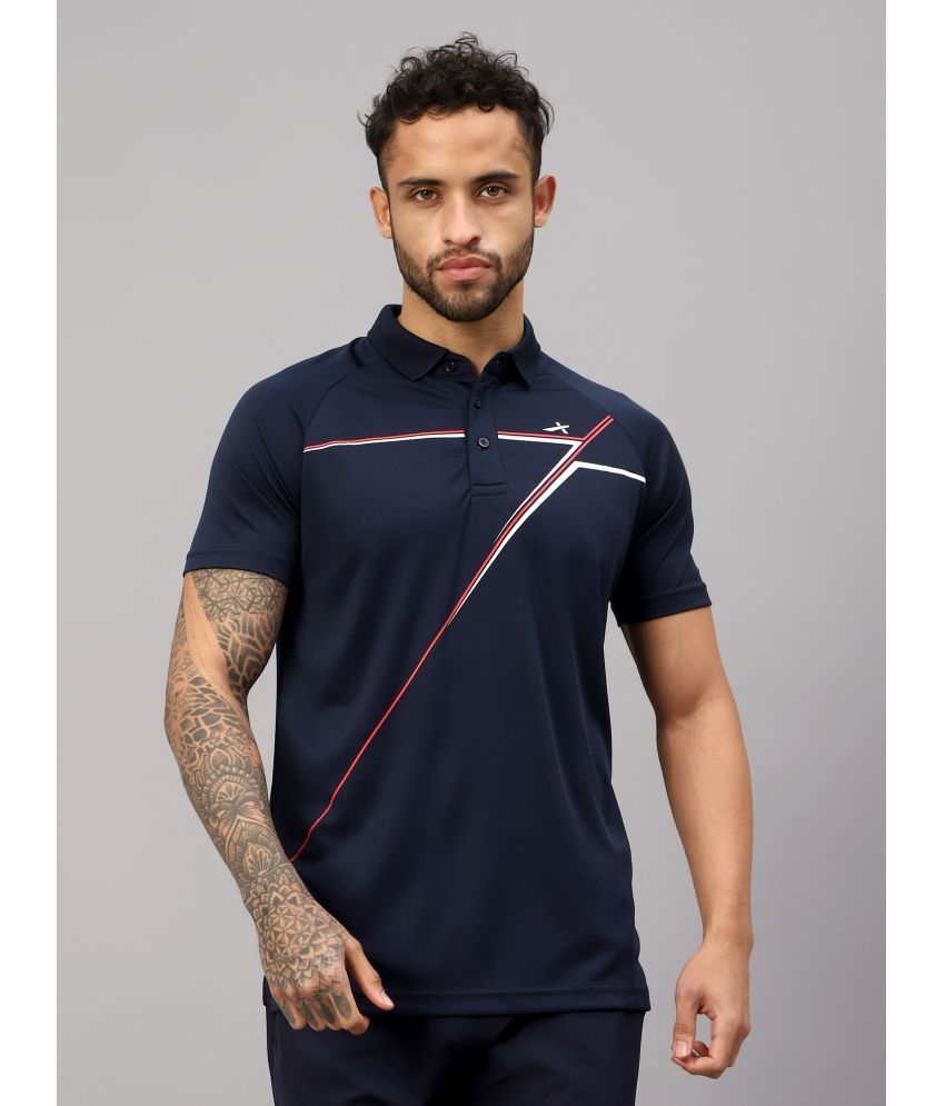     			Vector X Navy Polyester Regular Fit Men's Sports Polo T-Shirt ( Pack of 1 )