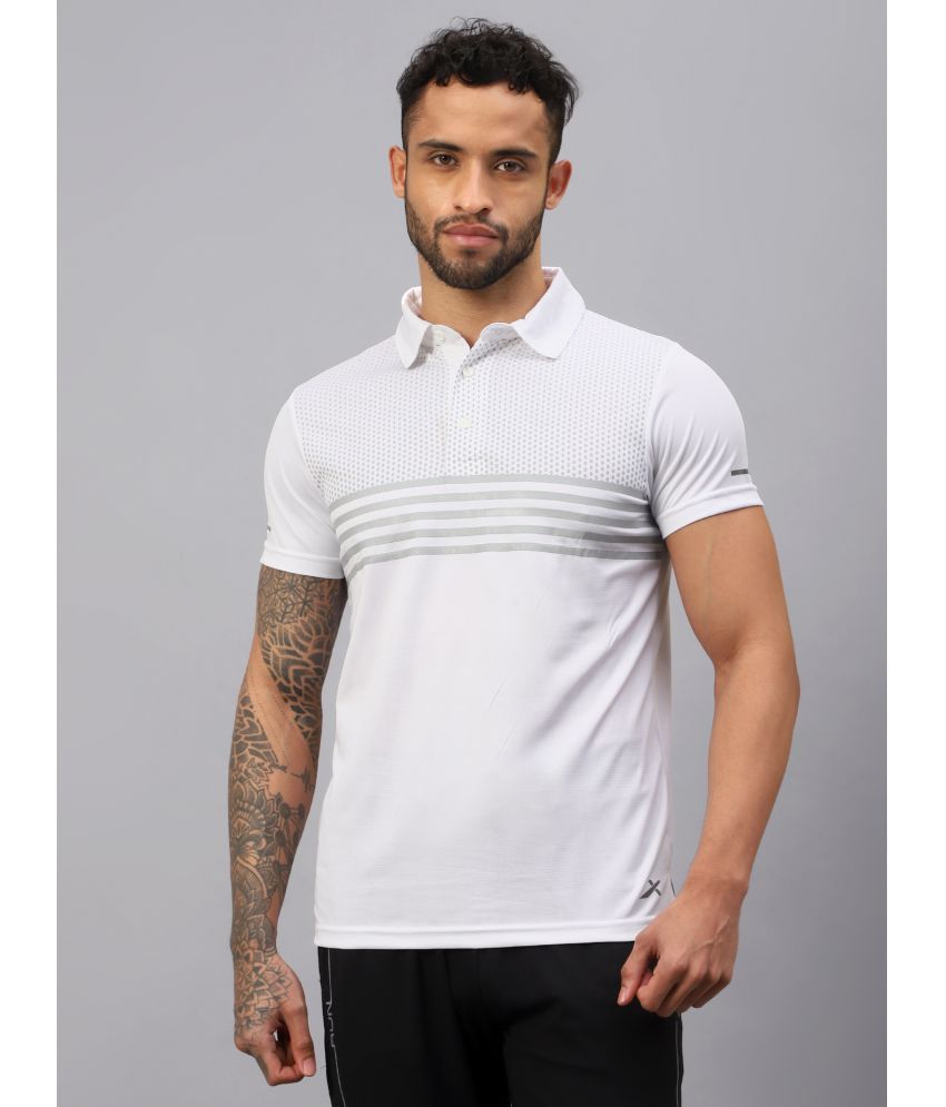     			Vector X White Polyester Regular Fit Men's Sports Polo T-Shirt ( Pack of 1 )