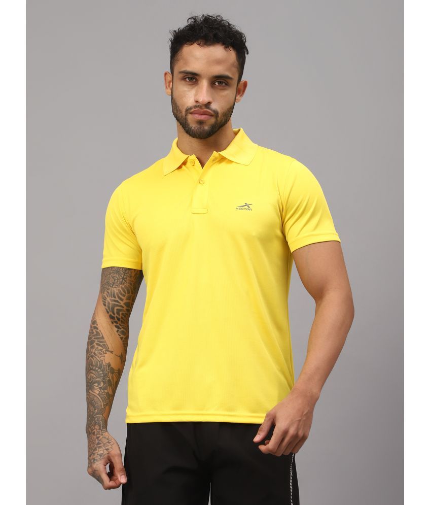     			Vector X Yellow Polyester Regular Fit Men's Sports Polo T-Shirt ( Pack of 1 )