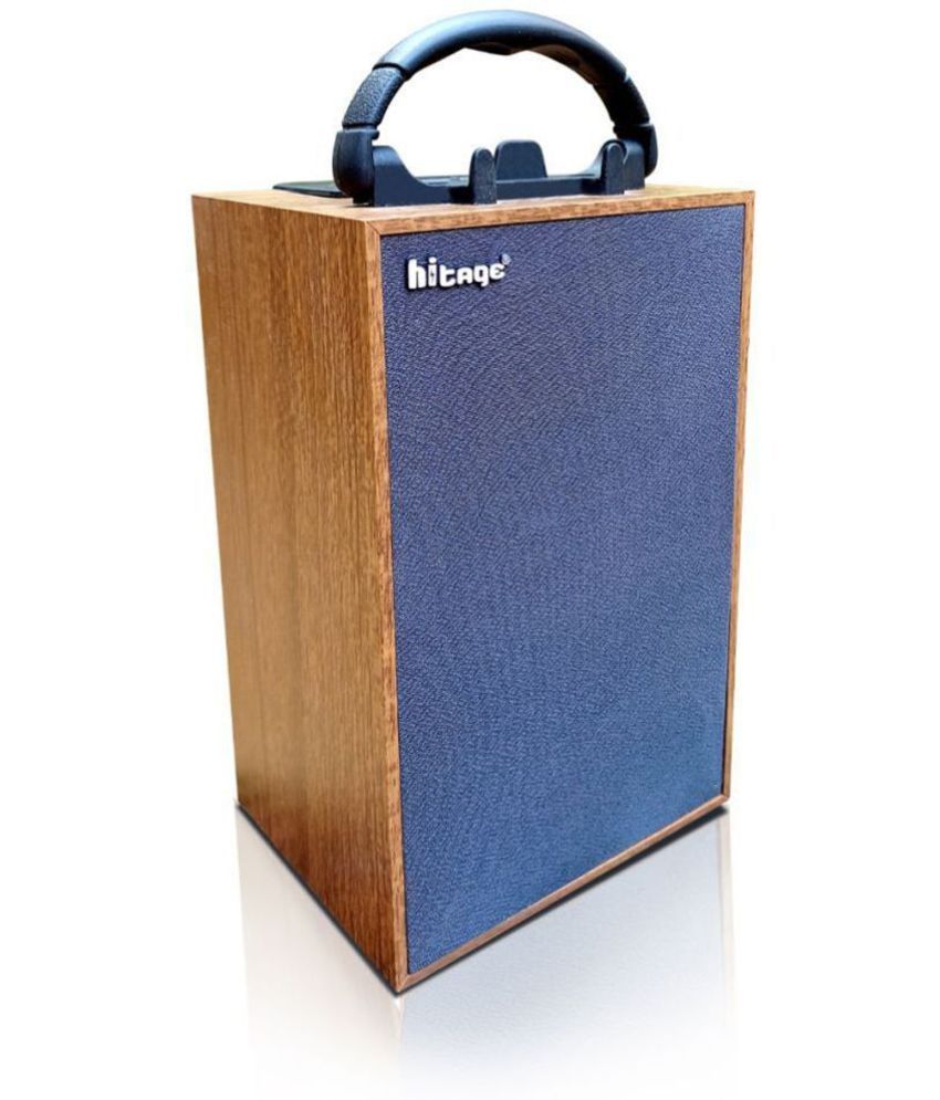     			hitage BS-319+ WOODEN 5 W Bluetooth Speaker Bluetooth V 5.0 with USB,SD card Slot,Aux Playback Time 12 hrs Brown