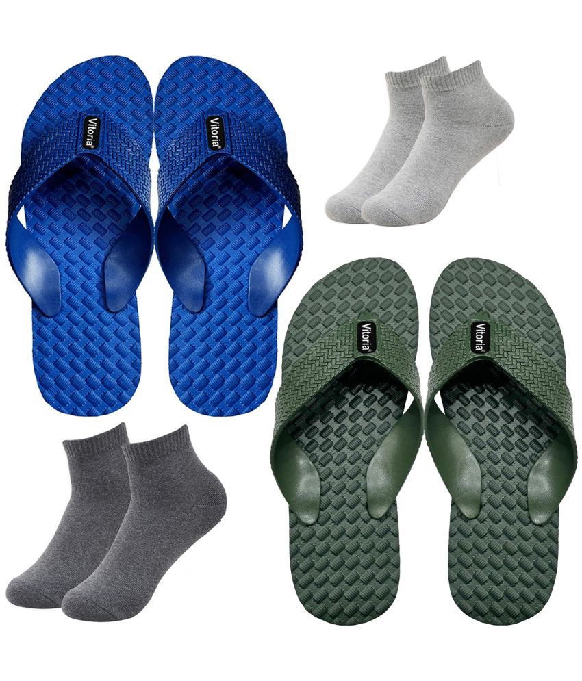     			vitoria Blue Men's Massage Flip Flop