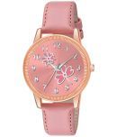 KIARVI GALLERY Peach Leather Analog Womens Watch