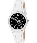 KIARVI GALLERY White Leather Analog Womens Watch