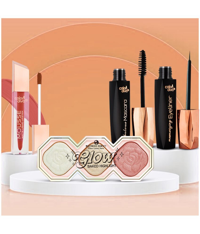     			Adbeni Office Chic Collection | Eyeliner, Mascara, Lipstick & 2 in 1 Blush Highlighter