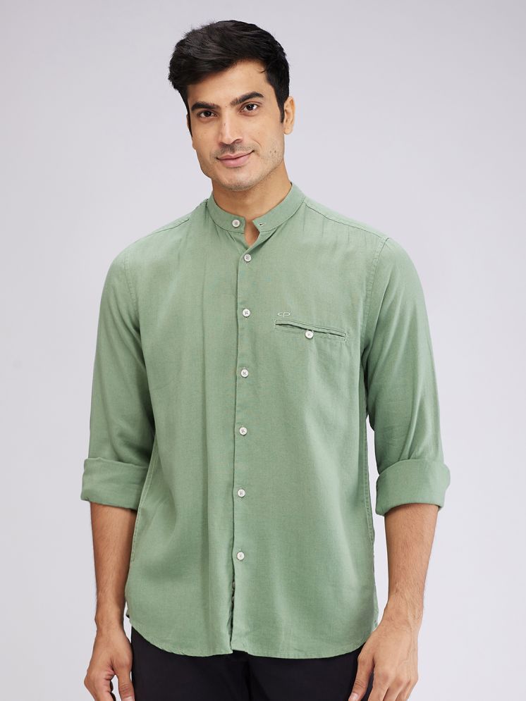     			Colorplus Linen Regular Fit Solids Full Sleeves Men's Casual Shirt - Green ( Pack of 1 )