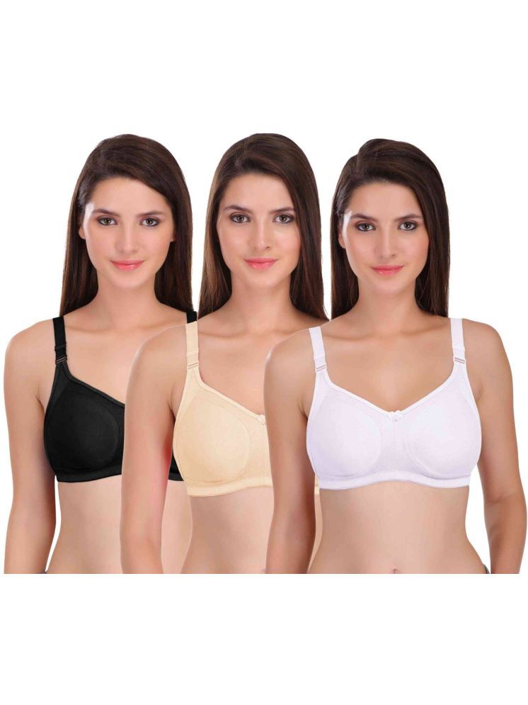     			Featherline Pack of 3 Cotton Blend Lightly Padded Women's Everyday Bra ( Multicolor )