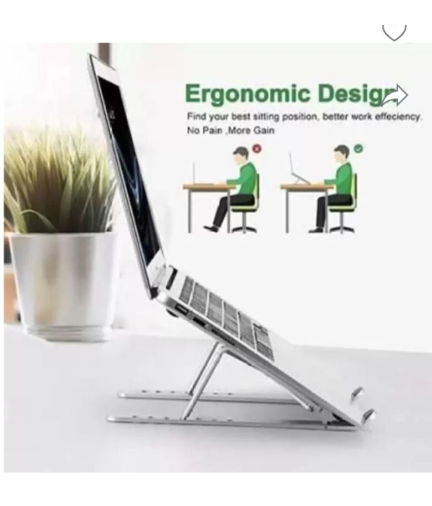     			Fitgo Laptop Table For Upto 38.1 cm (15) Silver Lightweight: Easy to move or carry.