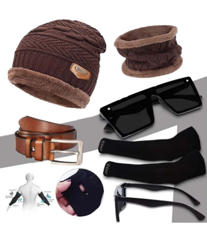     			Hills Boro Brown Woollen Men's Cap ( Pack of 4 )