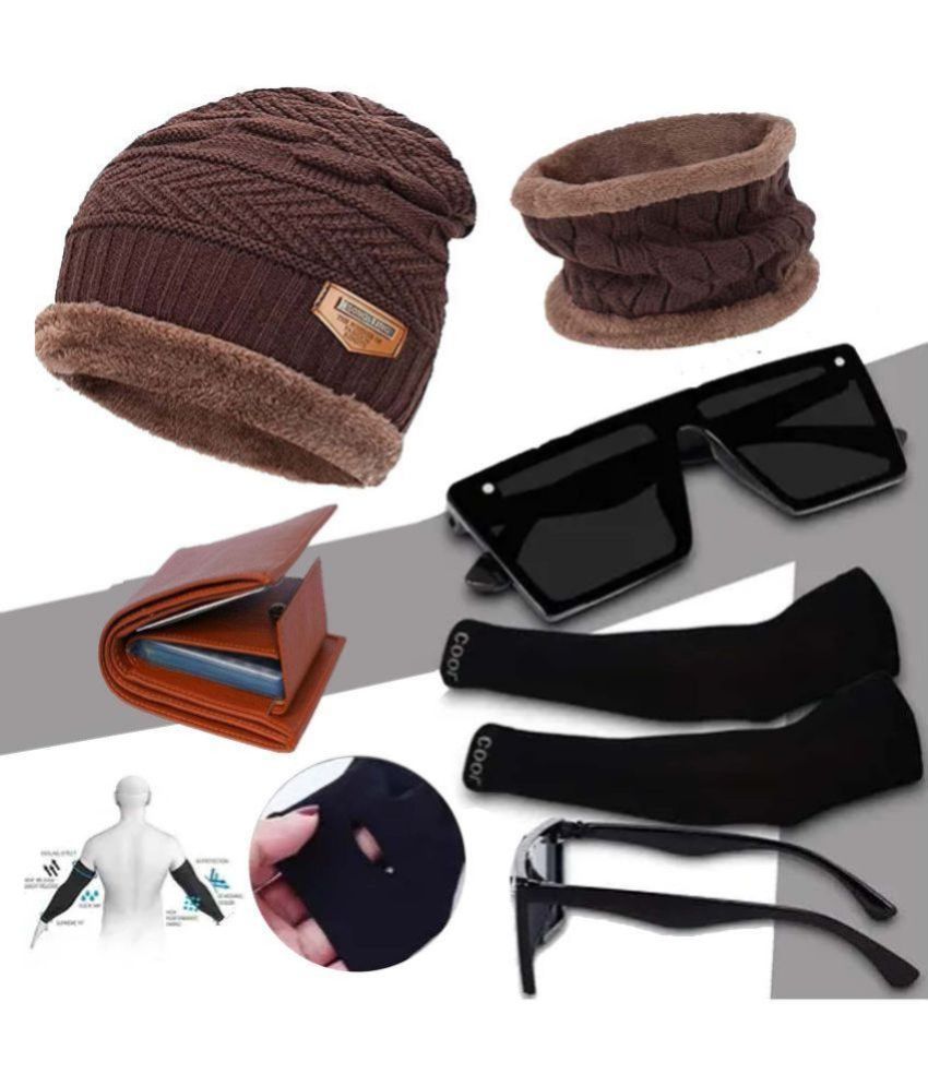     			Hills Boro Brown Woollen Men's Cap ( Pack of 4 )