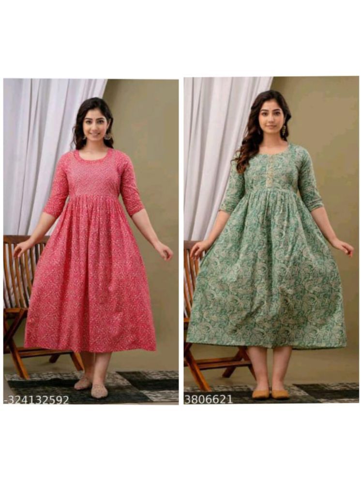     			Nevisha Style Multi Color Cotton Maternity Kurta Pack of 2