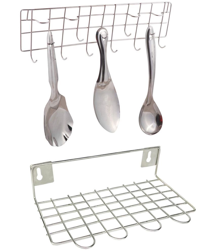     			OC9 Silver Stainless Steel Storage Racks ( Pack of 2 )