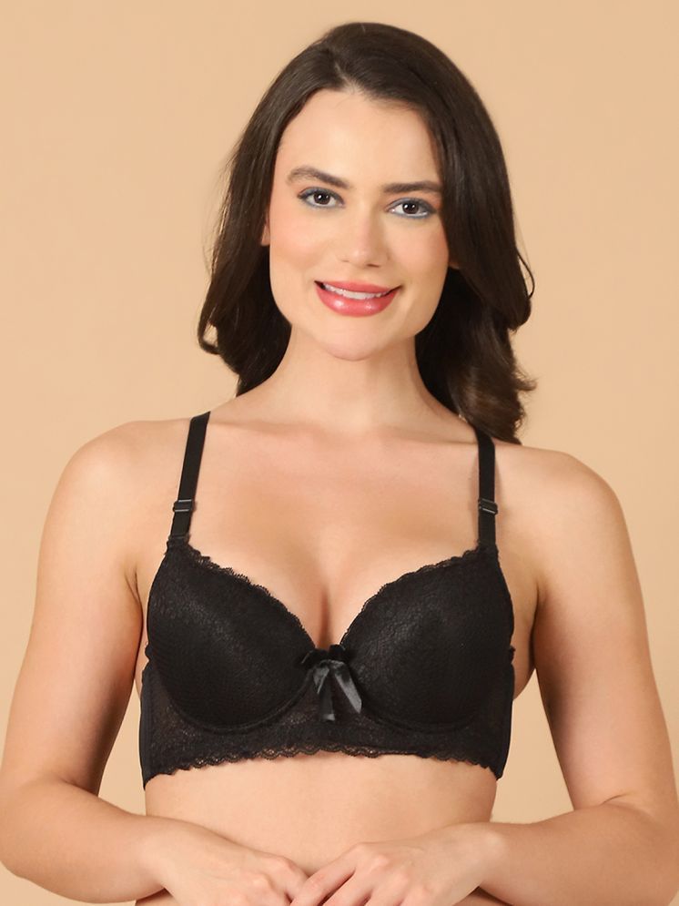     			PrettyCat Black Lace Lightly Padded Women's T-Shirt Bra ( Pack of 1 )