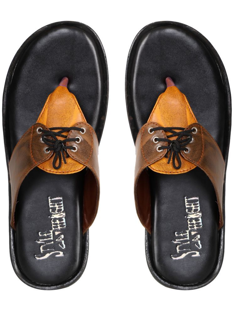     			Style Height Brown Men's Leather Slipper