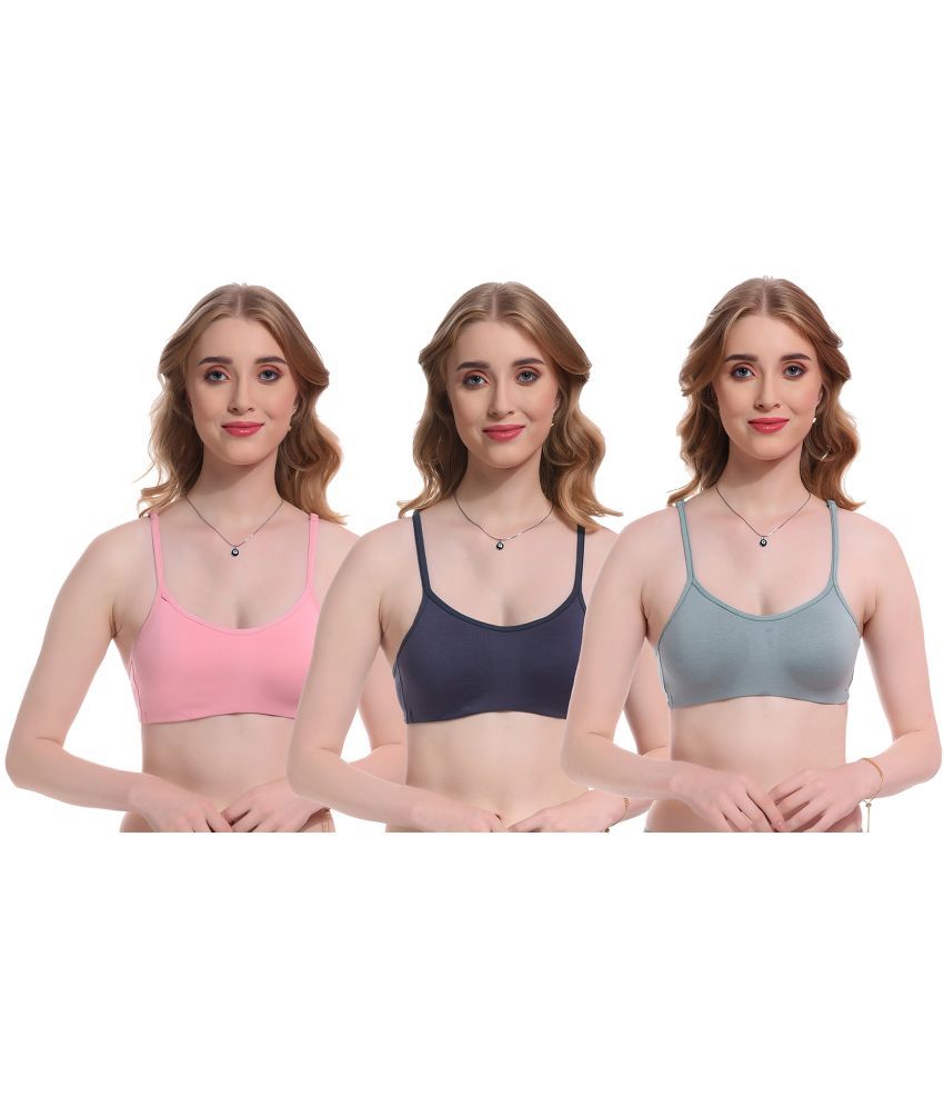     			Viral Girl Pack of 3 Lycra Non Padded Women's T-Shirt Bra ( Multicolor )