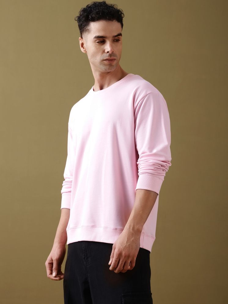     			Dillinger 100% Cotton Oversized Fit Solid Full Sleeves Men's Round T-Shirt - Pink ( Pack of 1 )