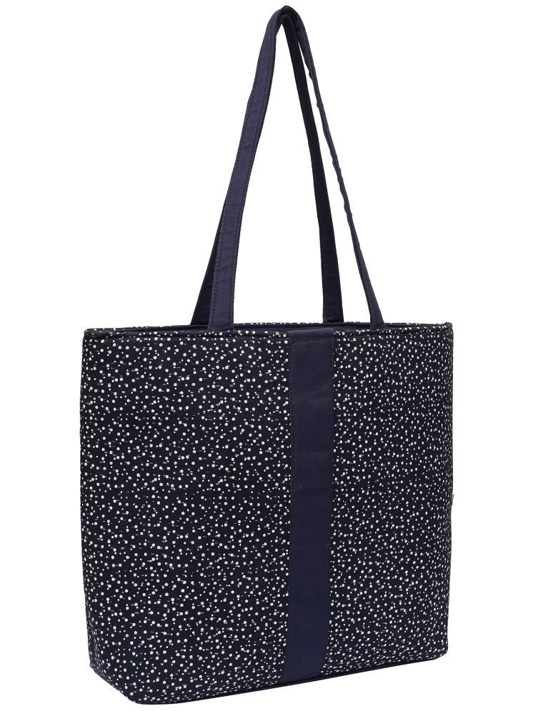     			ENSAC Navy Blue Cotton Shoulder Bag