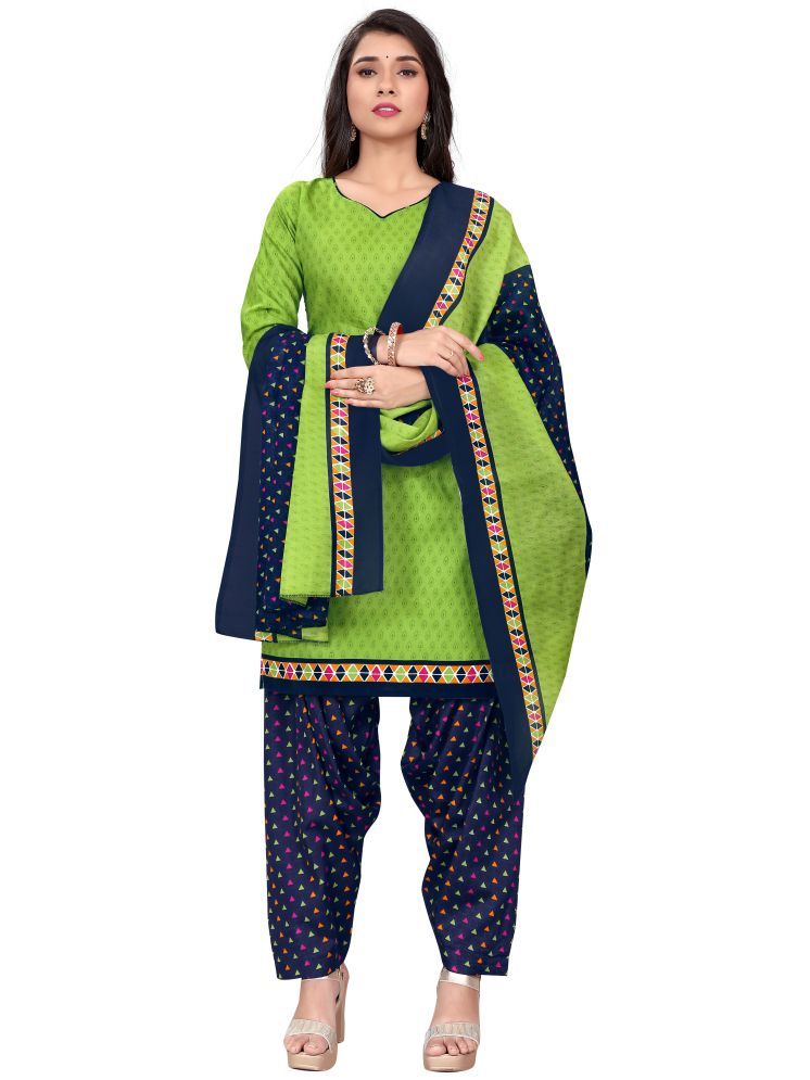     			Rajnandini Cotton Blend Printed Kurti With Patiala Women's Stitched Salwar Suit - Green ( Pack of 1 )