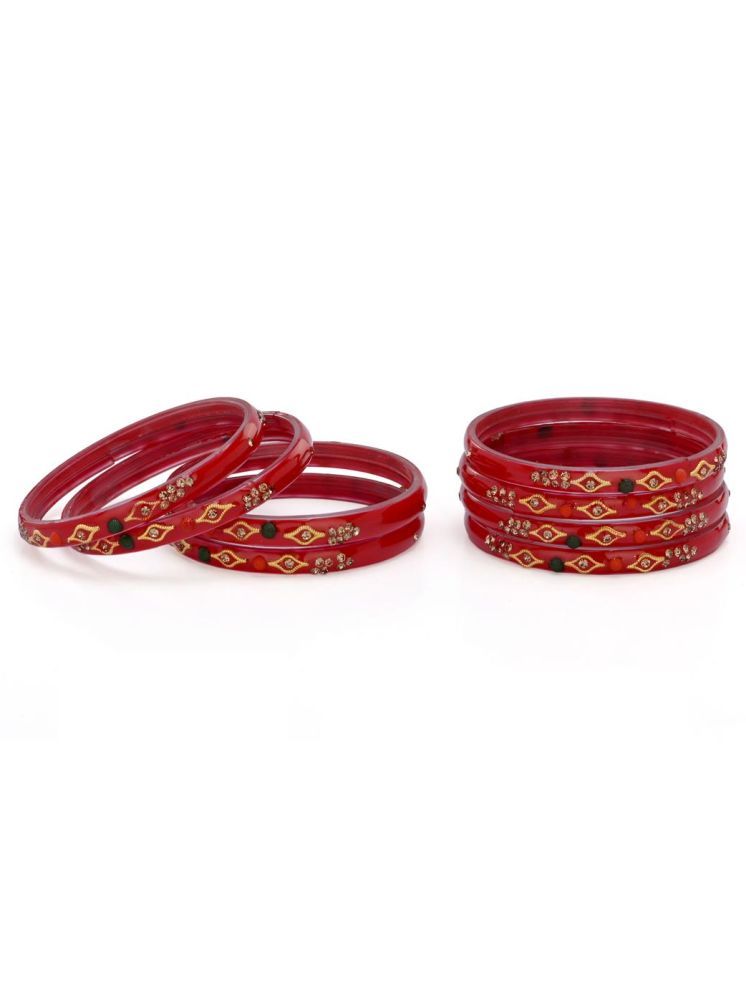     			Somil Red Bangle Set ( Pack of 8 )