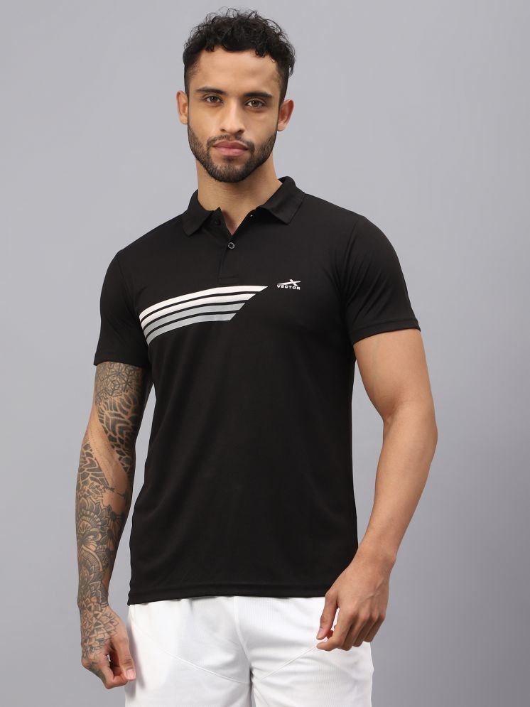     			Vector X Black Polyester Regular Fit Men's Sports Polo T-Shirt ( Pack of 1 )