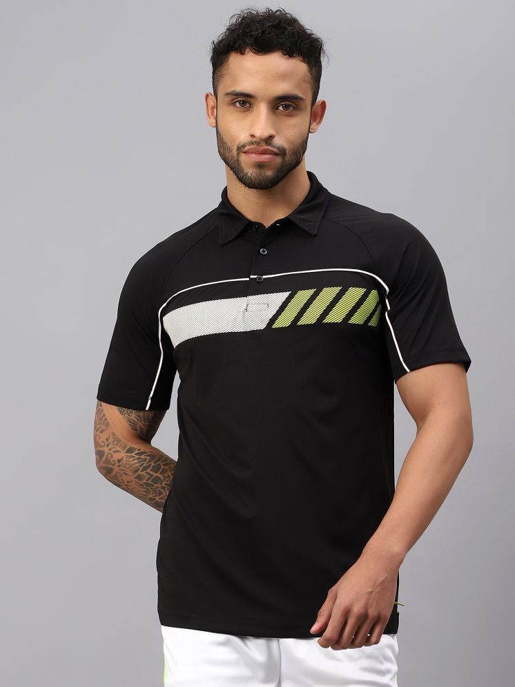     			Vector X Black Polyester Regular Fit Men's Sports Polo T-Shirt ( Pack of 1 )