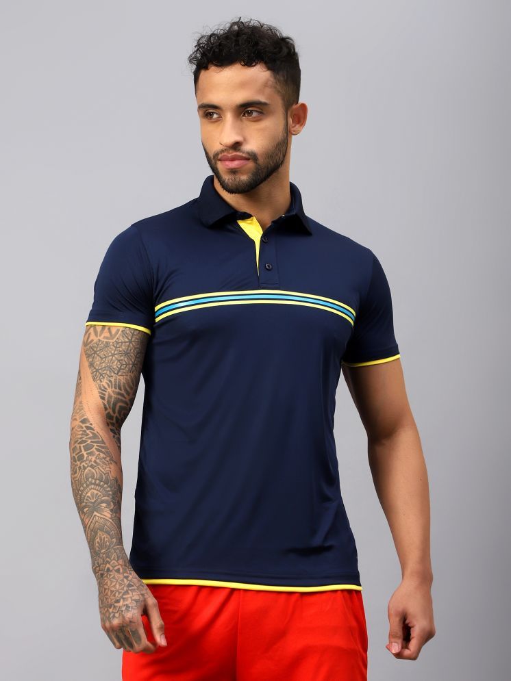     			Vector X Navy Polyester Regular Fit Men's Sports Polo T-Shirt ( Pack of 1 )