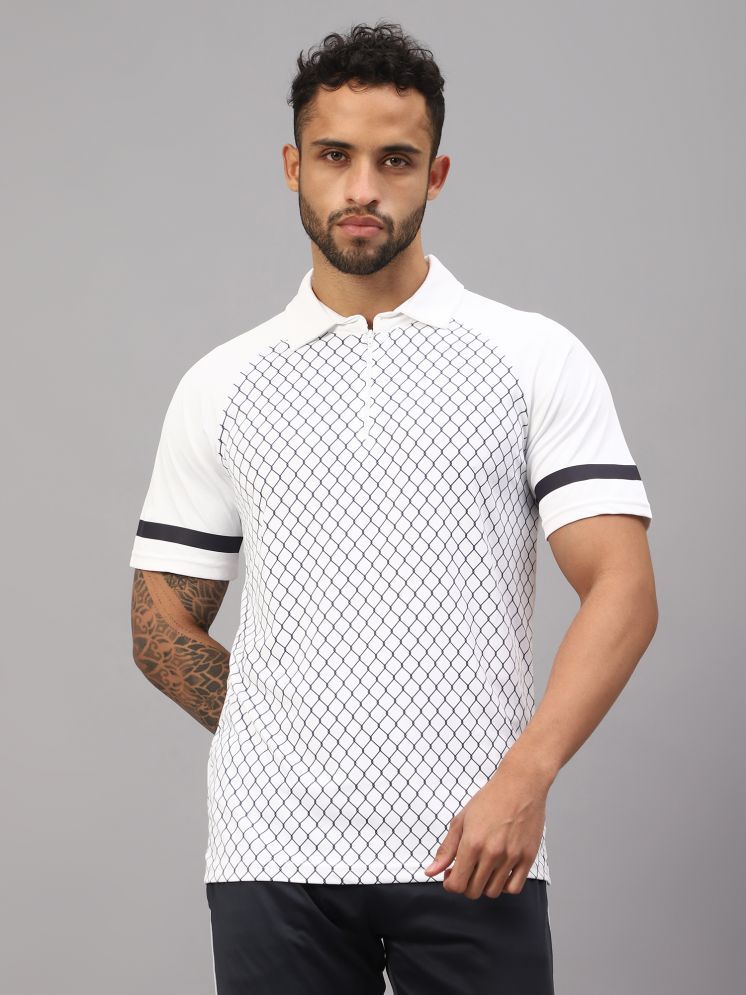     			Vector X White Polyester Regular Fit Men's Sports Polo T-Shirt ( Pack of 1 )