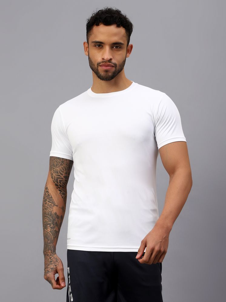     			Vector X White Polyester Regular Fit Men's Sports T-Shirt ( Pack of 1 )