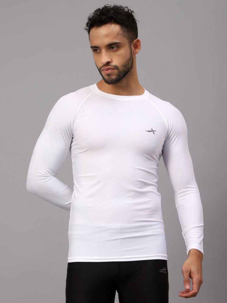     			Vector X White Polyester Slim Fit Men's Compression T-Shirt ( Pack of 1 )