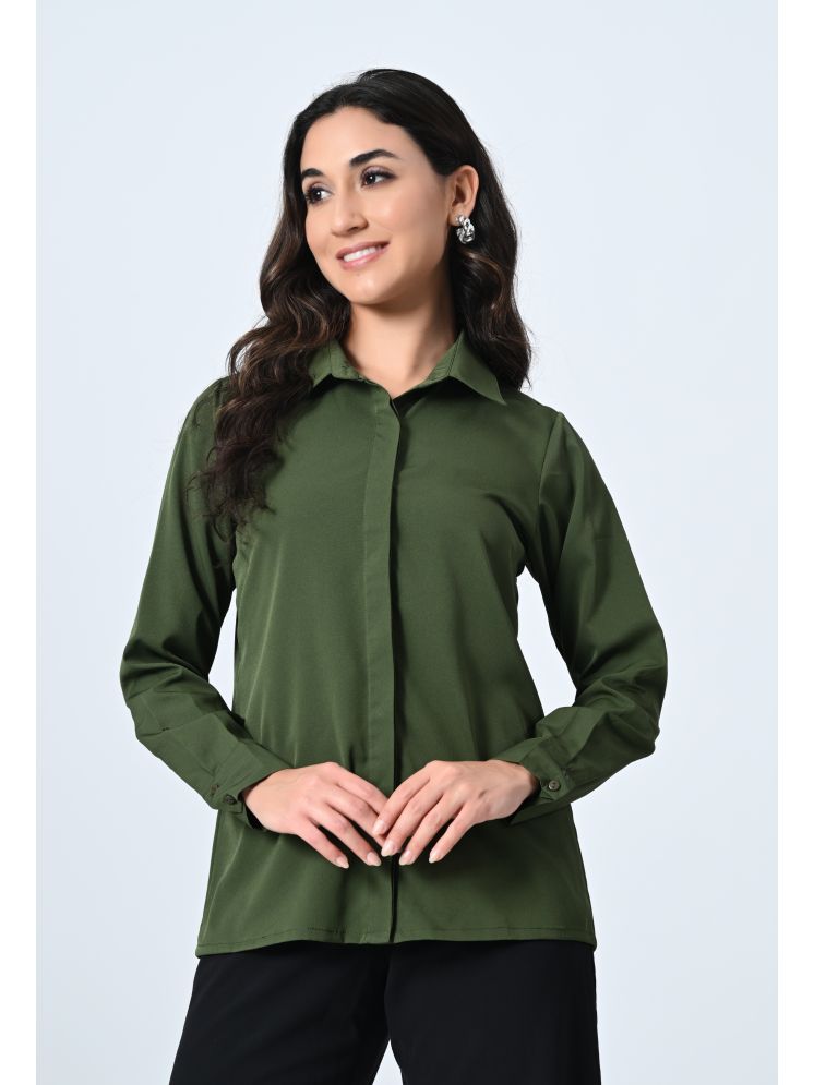     			ALL WAYS YOU Olive Crepe Women's Shirt Style Top ( Pack of 1 )