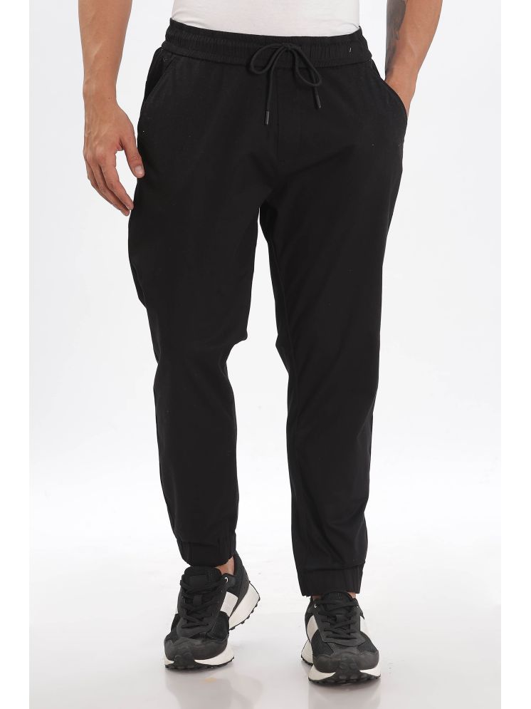     			COLOR HUNT Regular Flat Men's Joggers - Black ( Pack of 1 )